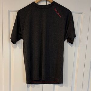 Dark Gray Short Sleeve Tee with Red Detail